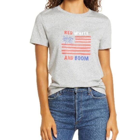 Red White and Boom Graphic Tee - Picture 1 of 3